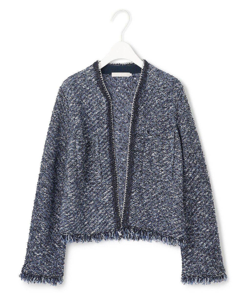 ICB 【ドラマ「続・続・最後から二番目の恋」着用】 デニムライクツィード ニットジャケット 