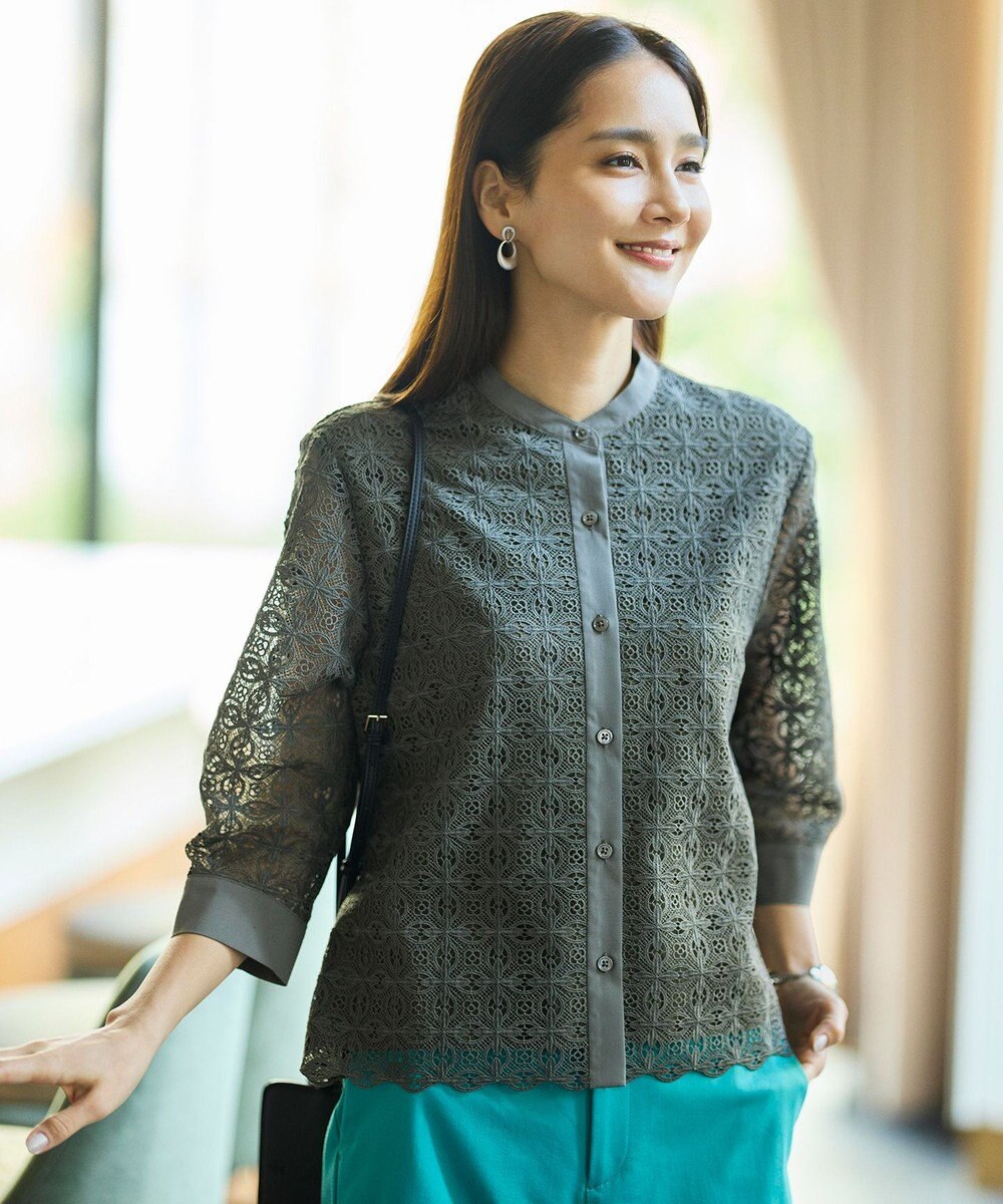 自由区 S 【カタログ掲載】ジオメトリックレース ブラウス 