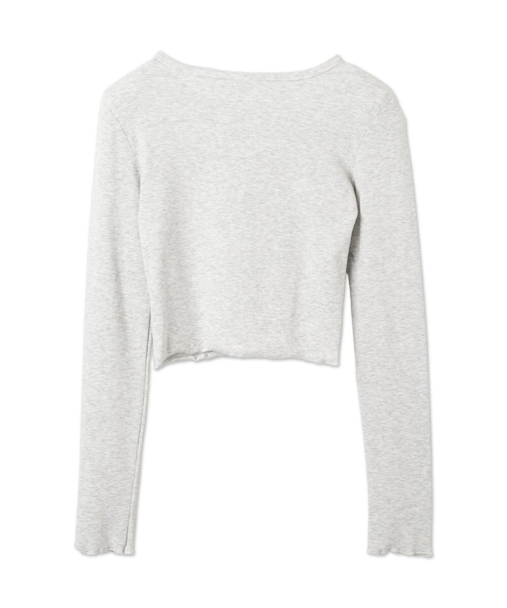 WEGO ヘンリーネックグラフィックピチトップス 