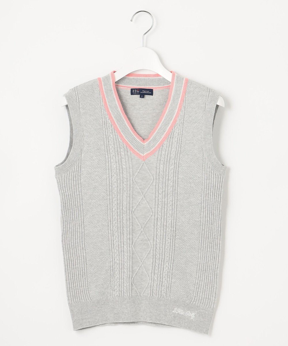 23区GOLF 【WOMEN】【洗える】コットンブレンド ニットベスト 