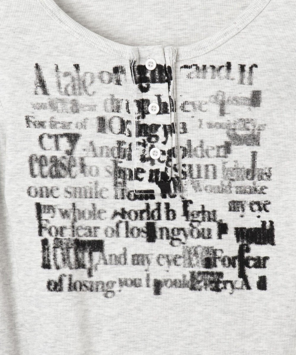 WEGO ヘンリーネックグラフィックピチトップス 