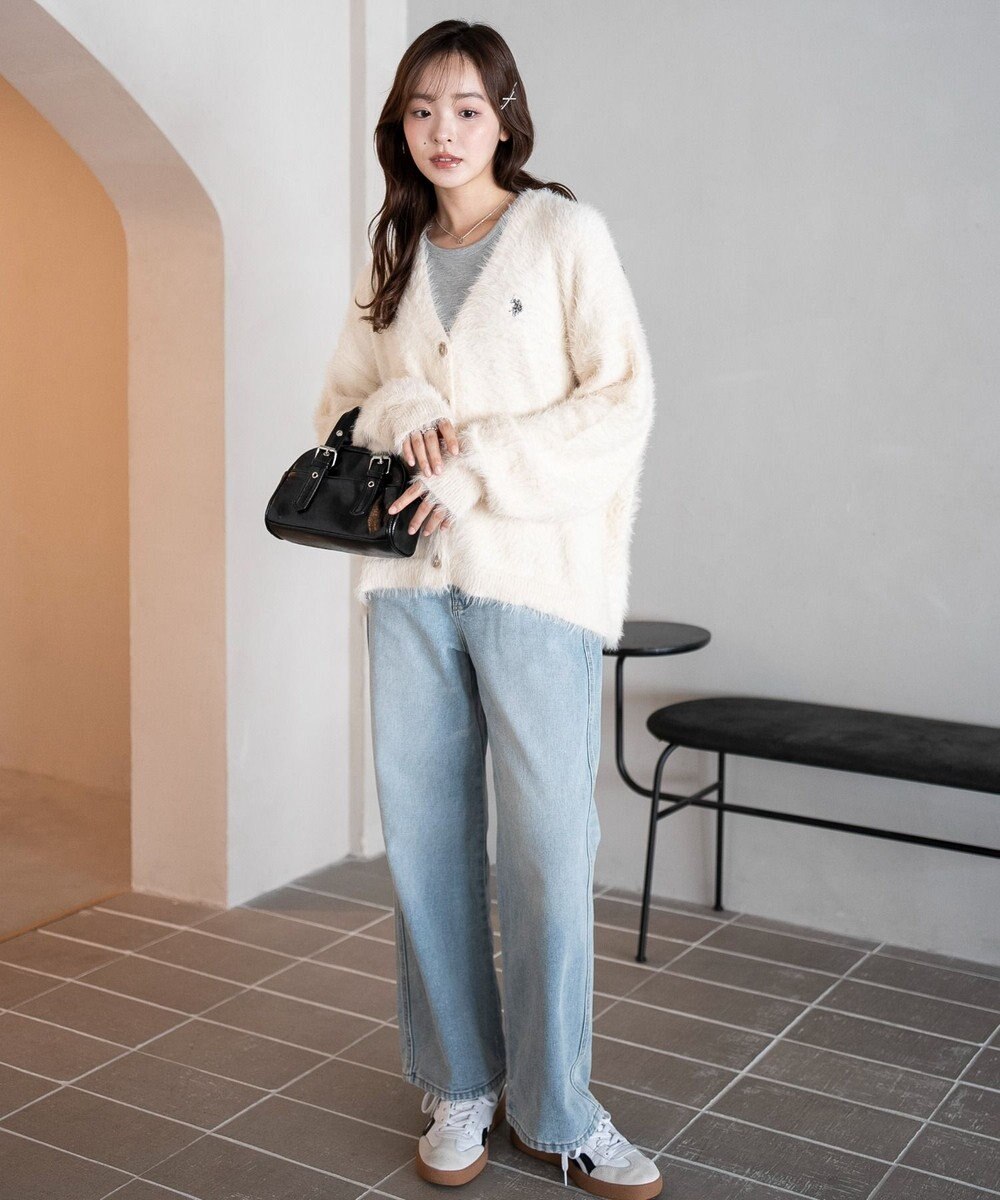 WEGO 【25年秋冬新作/WEB限定】別注USPOLOシャギーニットカーデ 