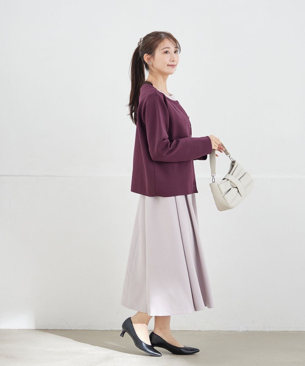 Tiaclasse L 【安田美沙子さん着用・新色追加・洗える】ベロアラインフレアワンピース 