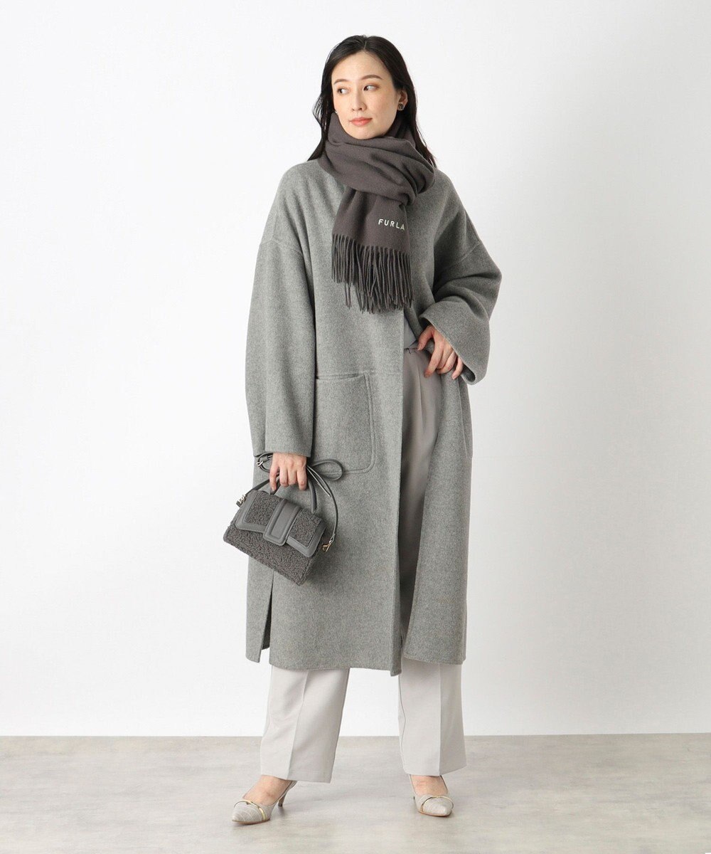 MOONBAT 【WEB限定】FURLA ウール100％ 大判プレーンストールマフラー/幅60cm 
