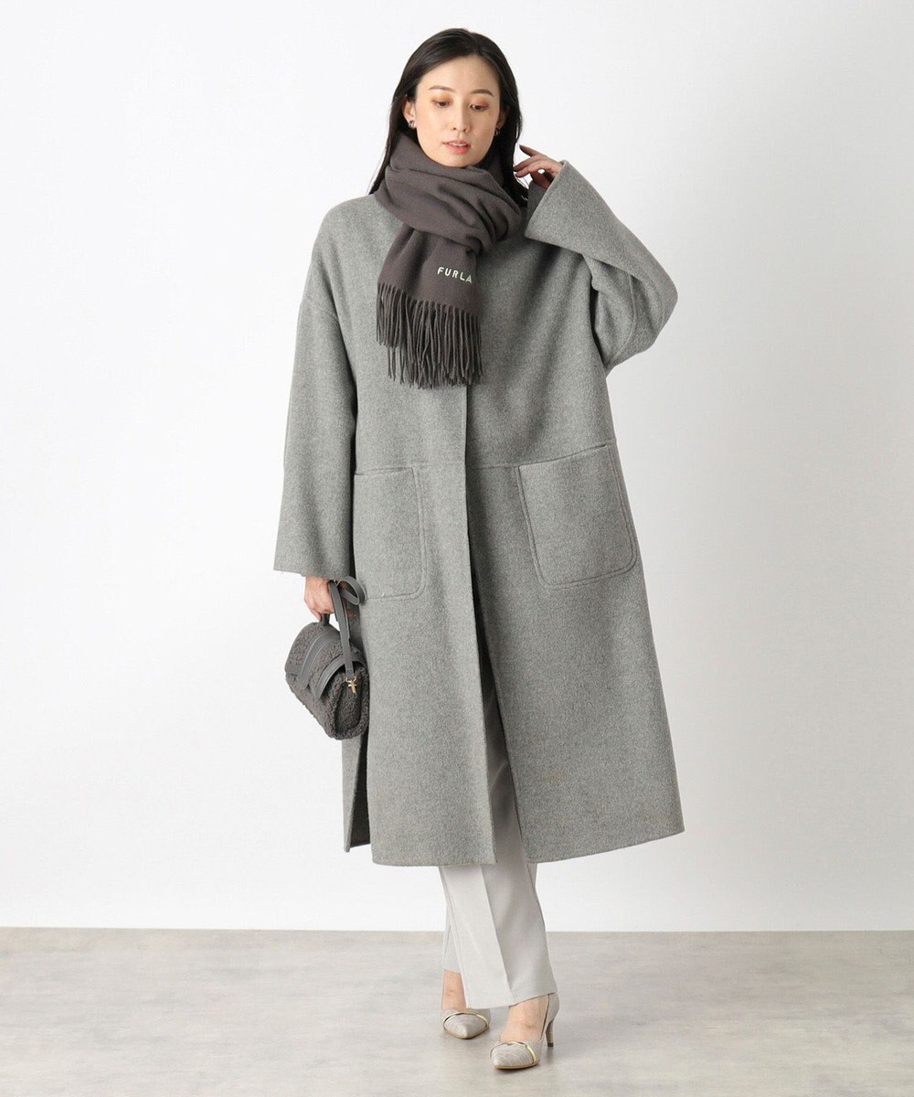 MOONBAT 【WEB限定】FURLA ウール100％ 大判プレーンストールマフラー/幅60cm 