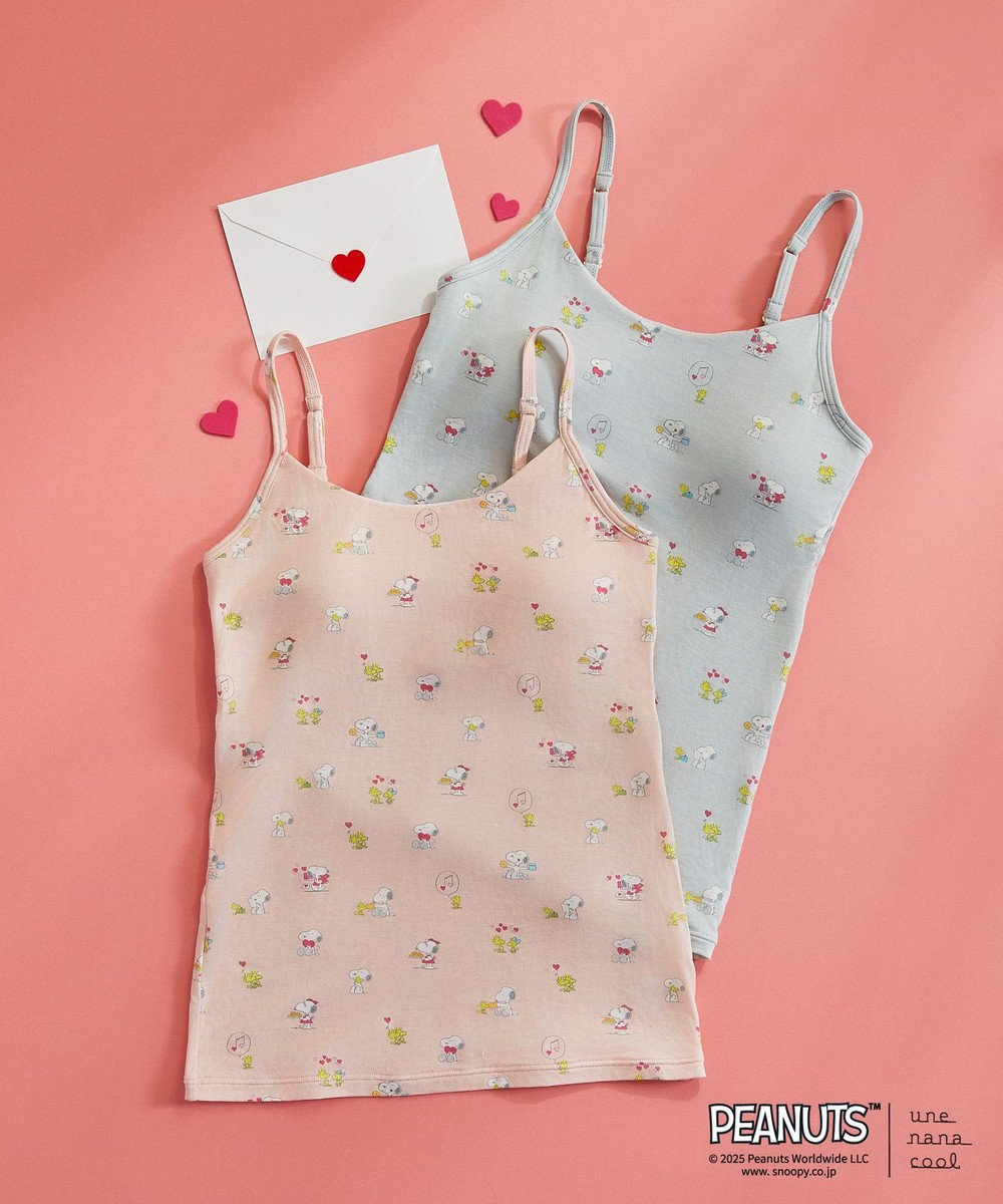 une nana cool 【スヌーピー】PEANUTS × une nana cool カップ付きキャミソール SNOOPY 