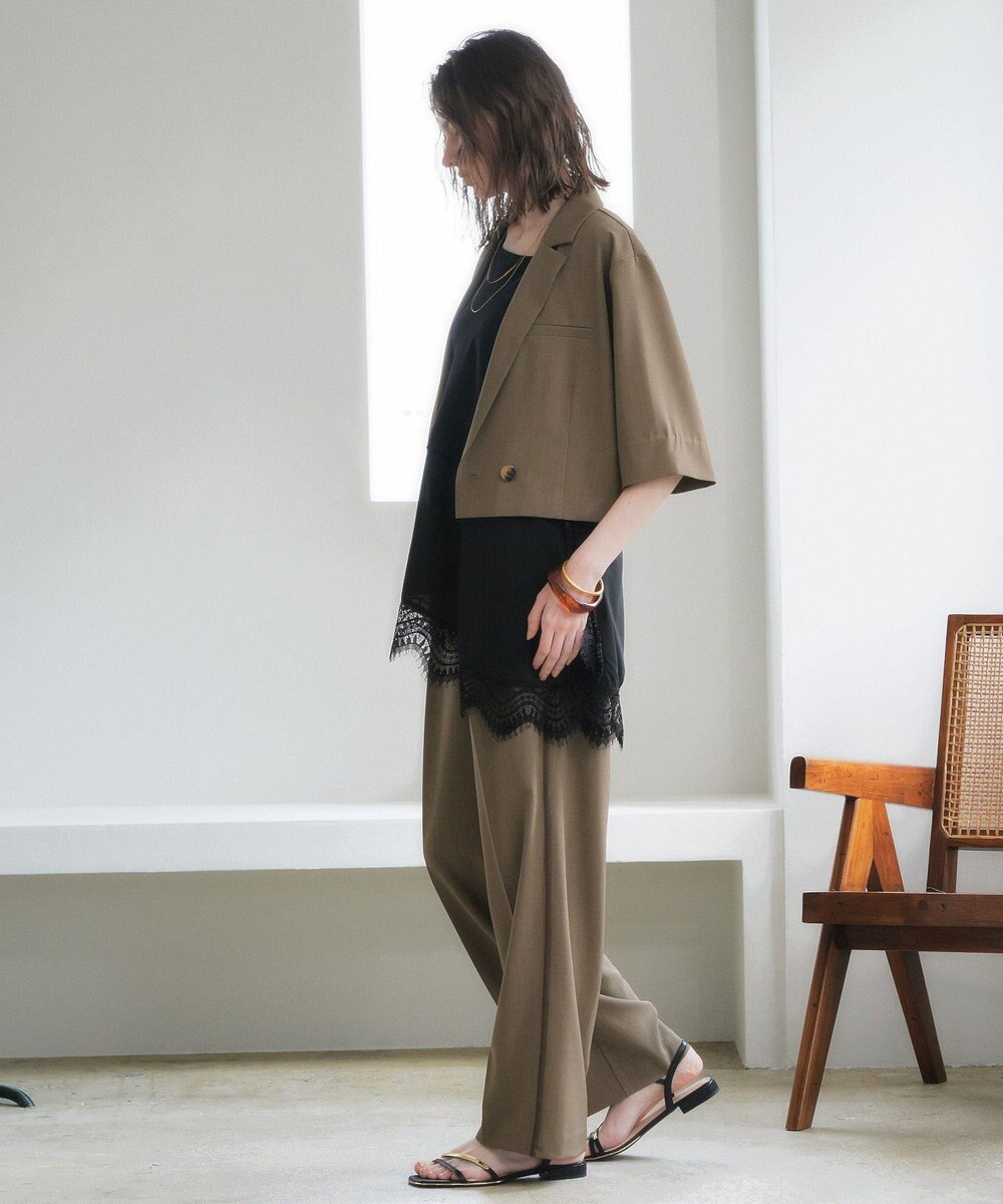 YECCA VECCA ハーフスリーブクロップドジャケット 