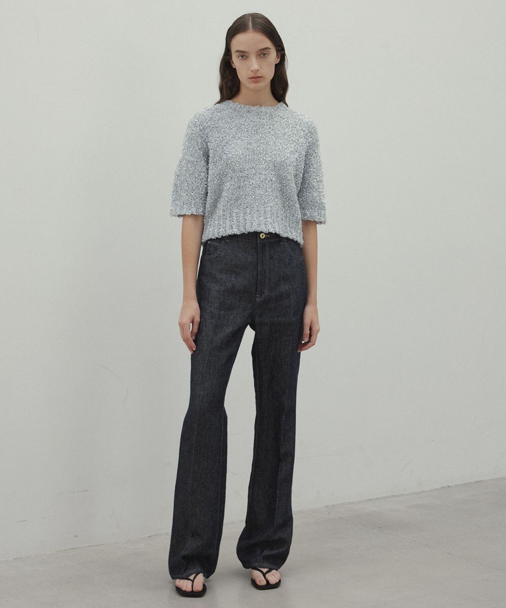 BEIGE， 【洗える・Precious 4月号掲載】TRITOMA / ラメクルーネック半袖ニット 