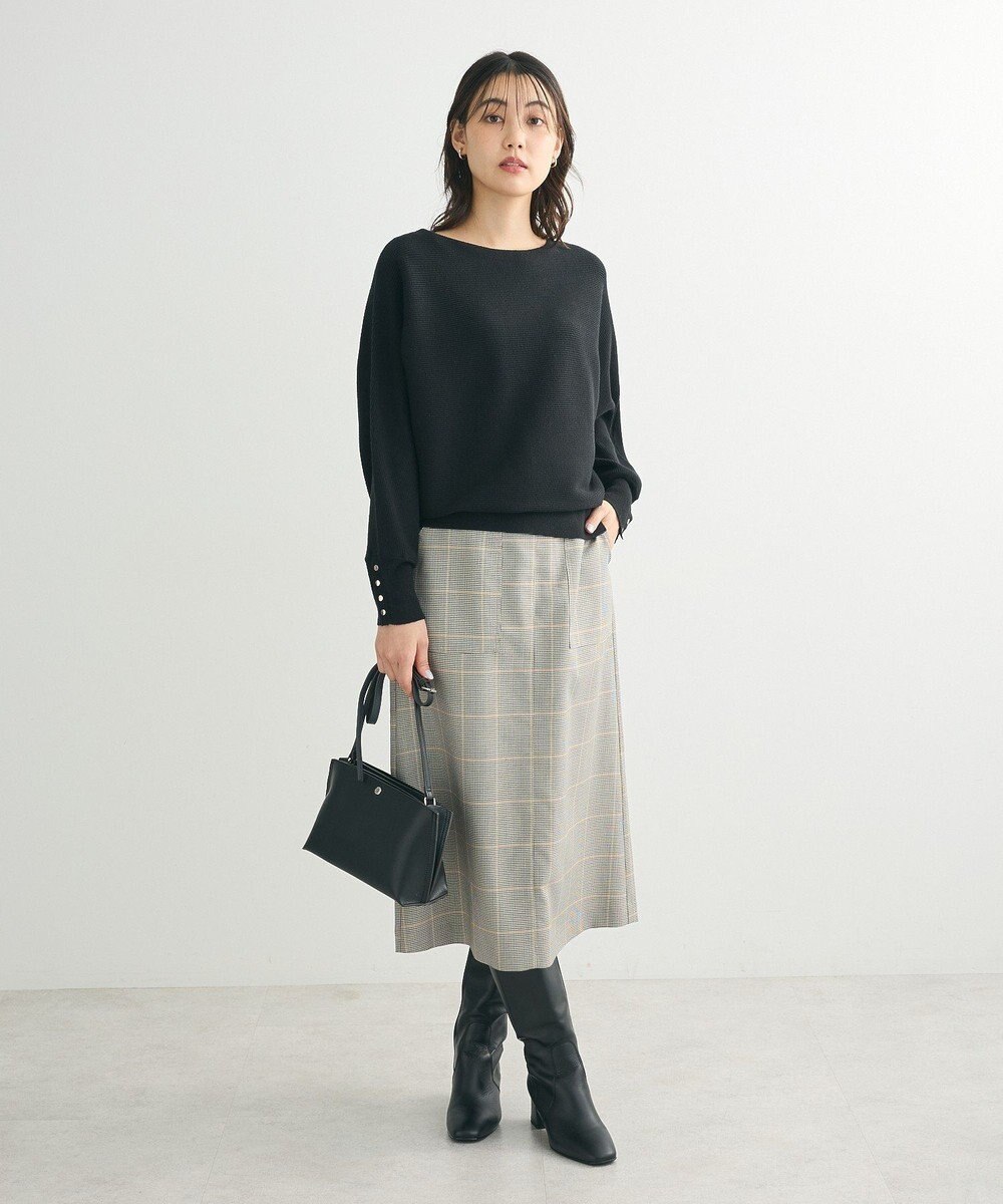 Green Parks もちやわ袖釦ドルマンニットプルオーバー 