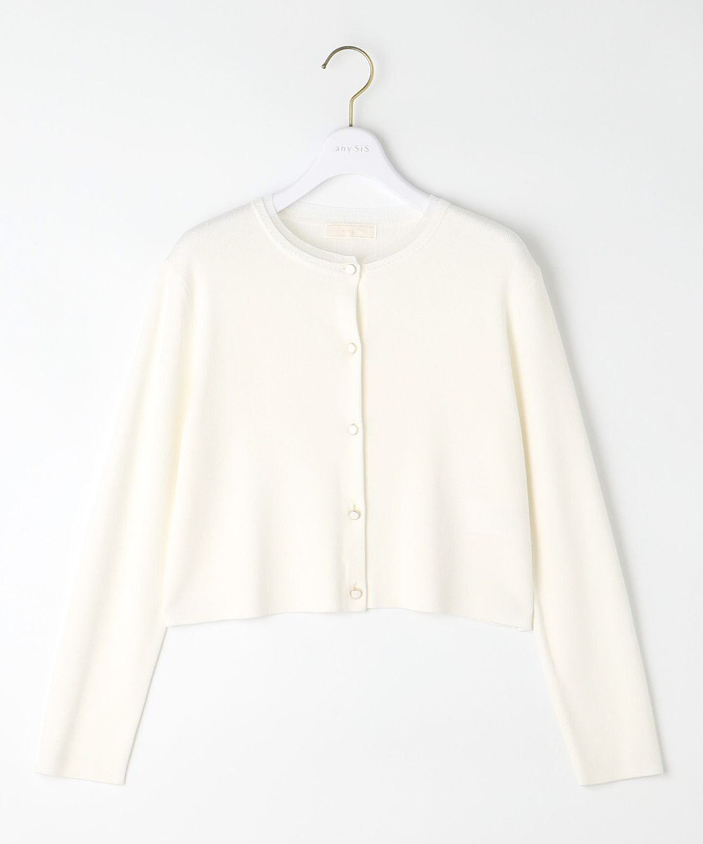 ANY SIS 【洗える】レースネックショートレングス カーディガン 