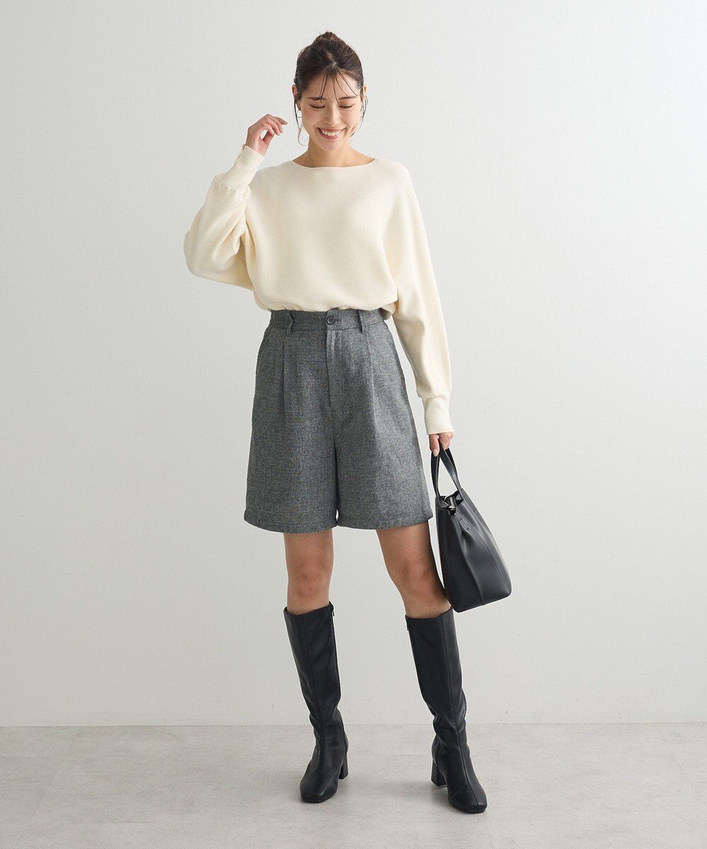 Green Parks もちやわ袖釦ドルマンニットプルオーバー 