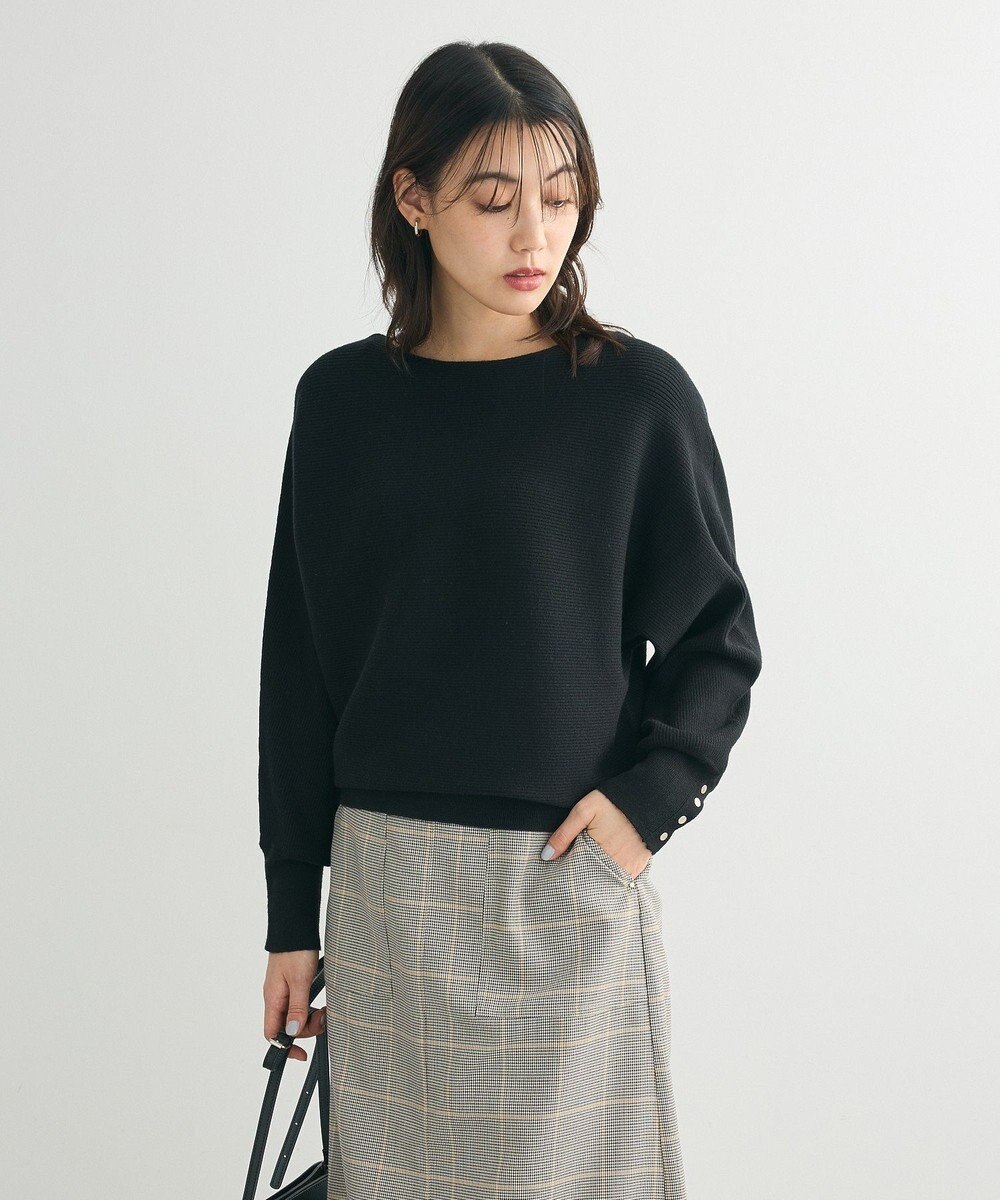 Green Parks もちやわ袖釦ドルマンニットプルオーバー 