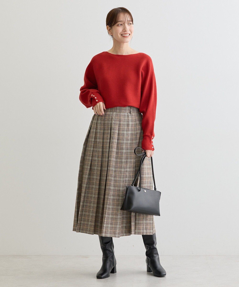 Green Parks もちやわ袖釦ドルマンニットプルオーバー 