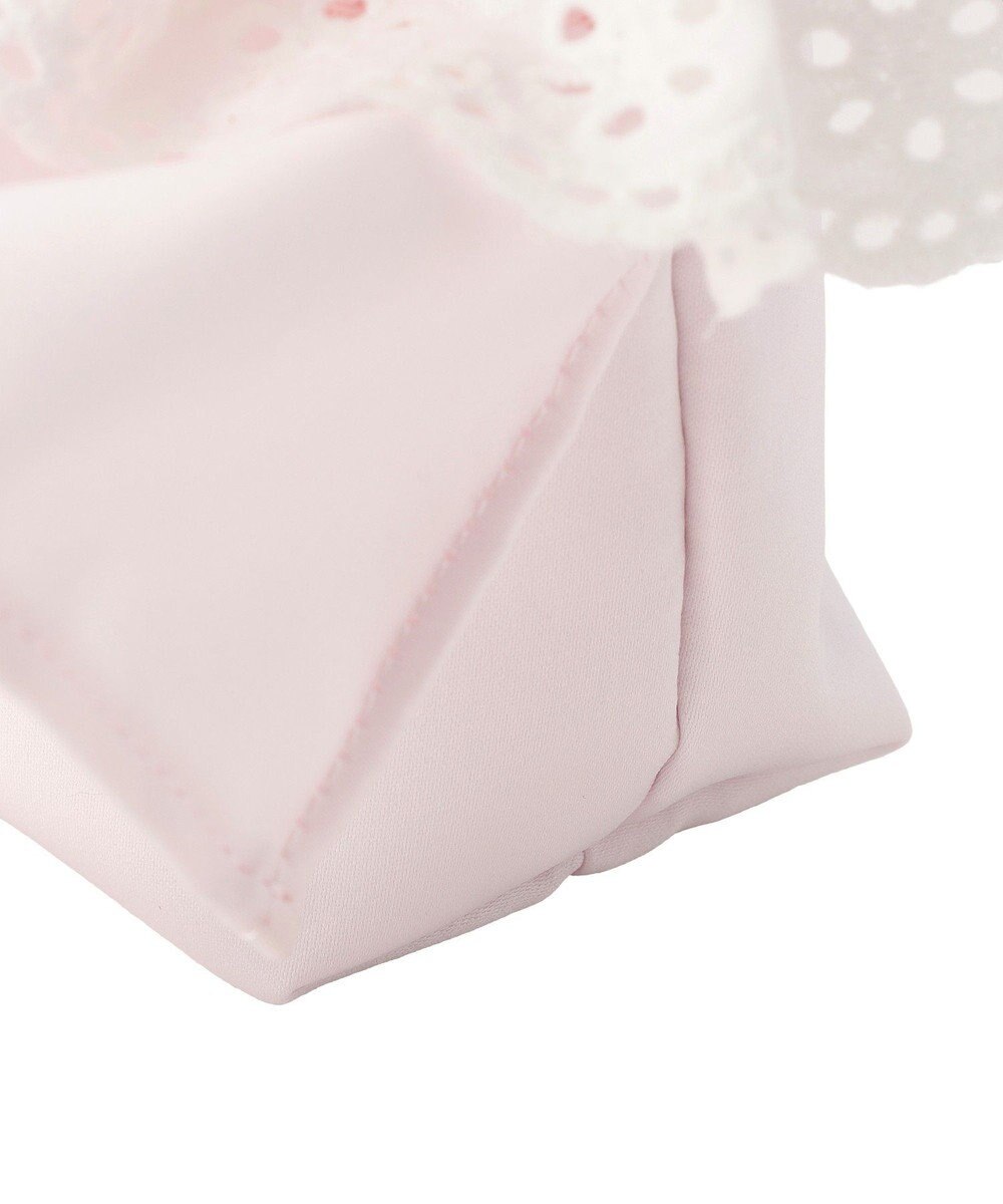 Maison de FLEUR サテンフロントフリルスクエアトートバッグ 