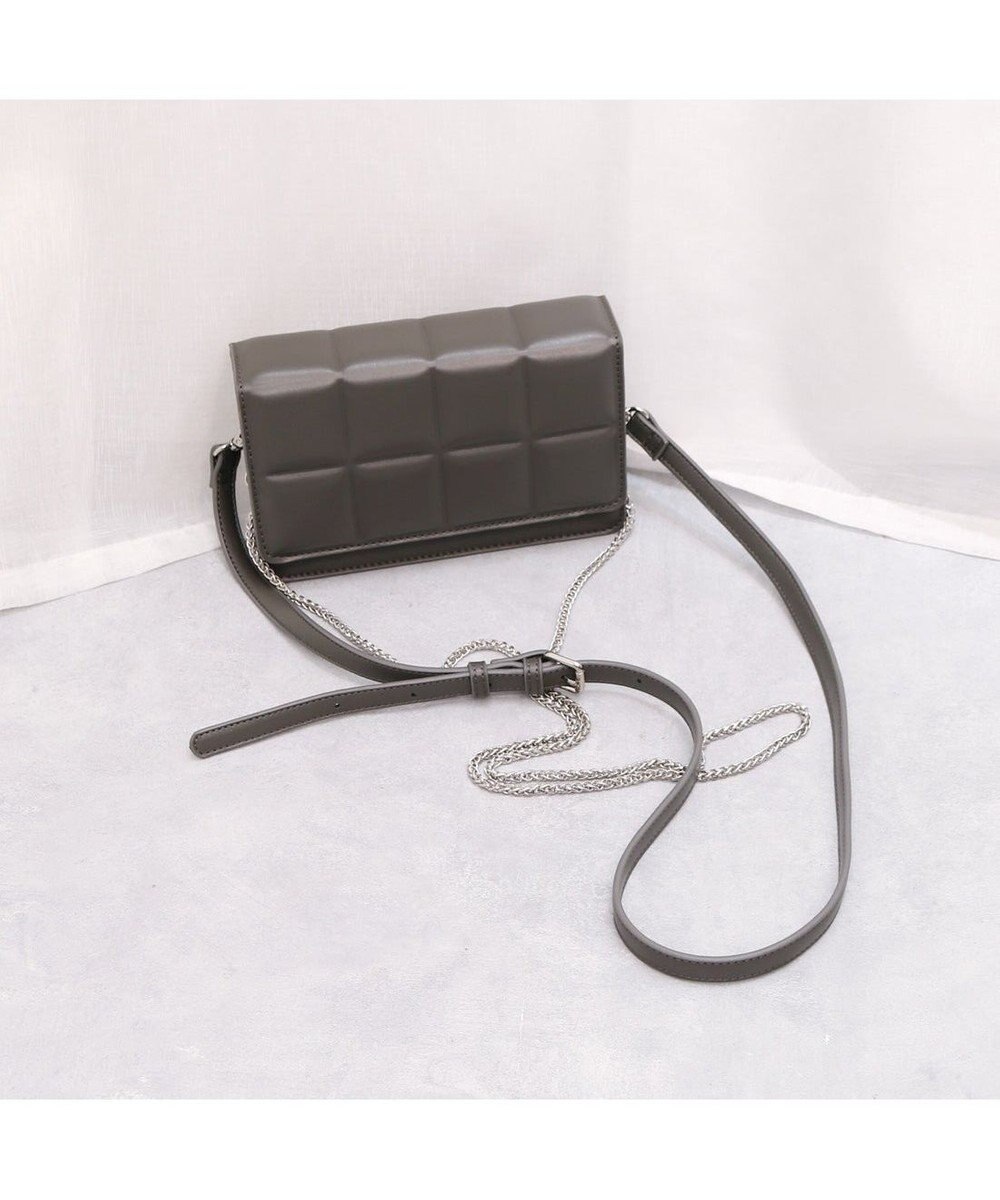 UNBILLION カシュカシュ cachecache / ブロック型押し2wayチェーンショルダー 