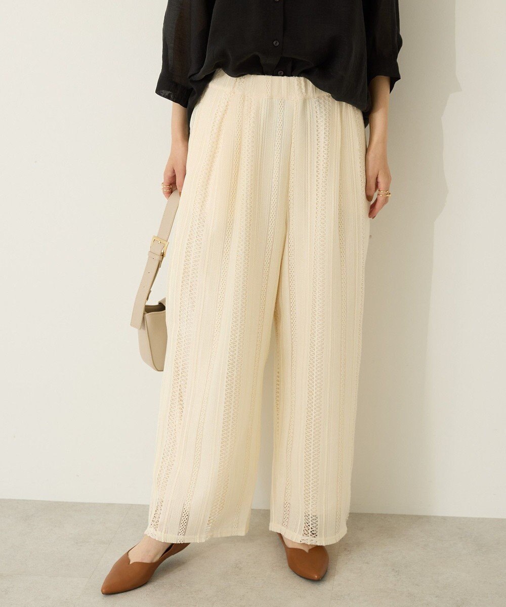 AMERICAN HOLIC 幾何学レースイージーパンツ 