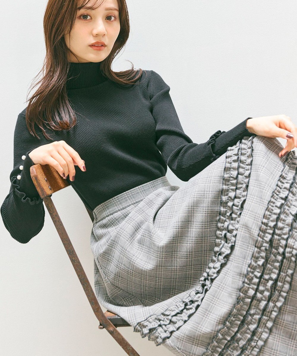 Feroux フレアギャザーチェック スカート 