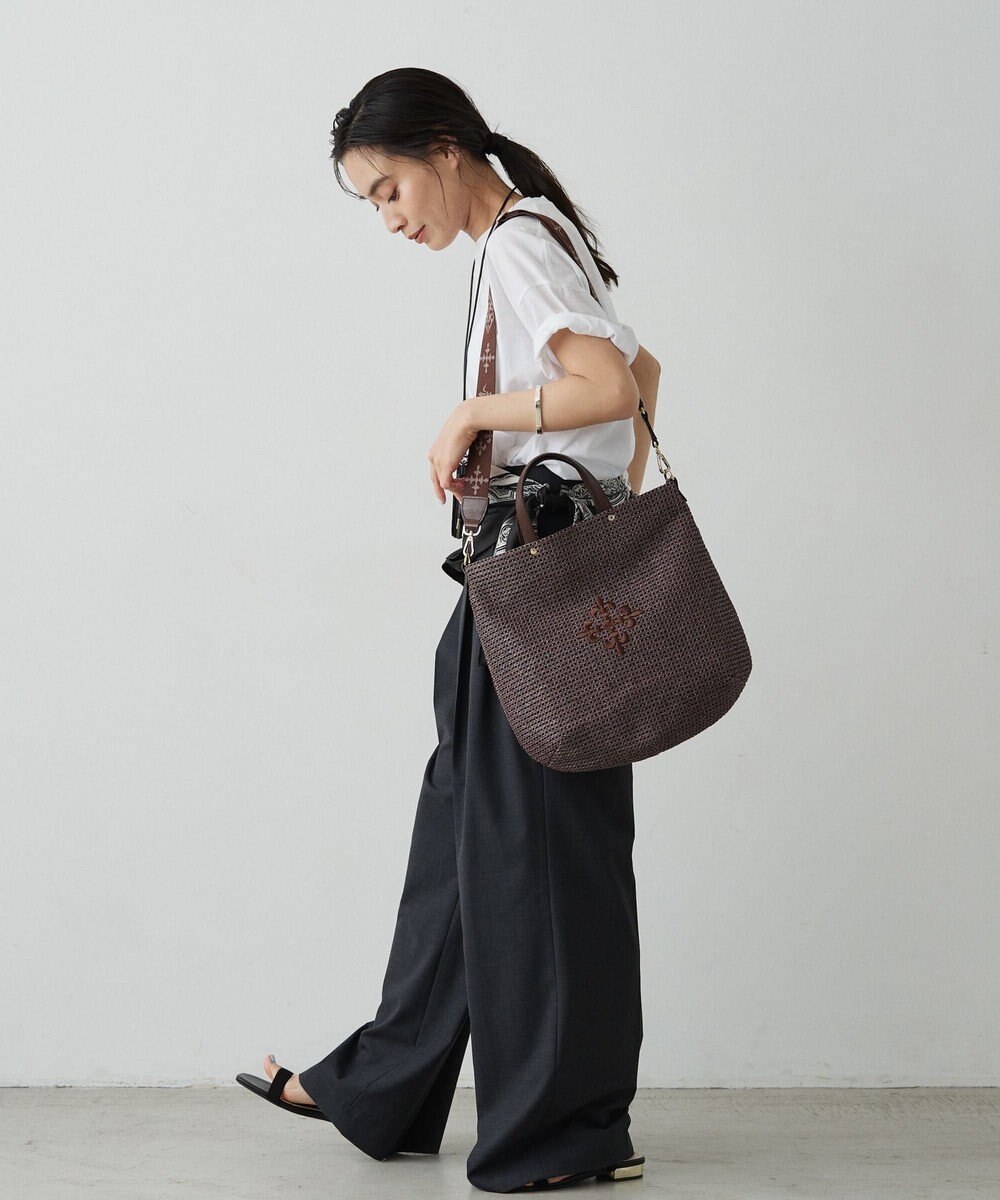russet スリム2WAYトートバッグ <ナイロンラフィア>(CE-1717-WEB) 