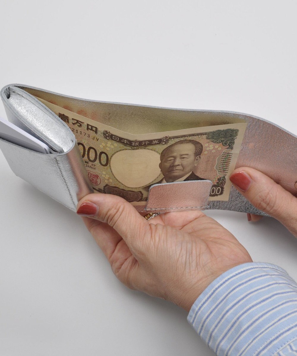 blancle メタリックレザー 三つ折りウォレット 