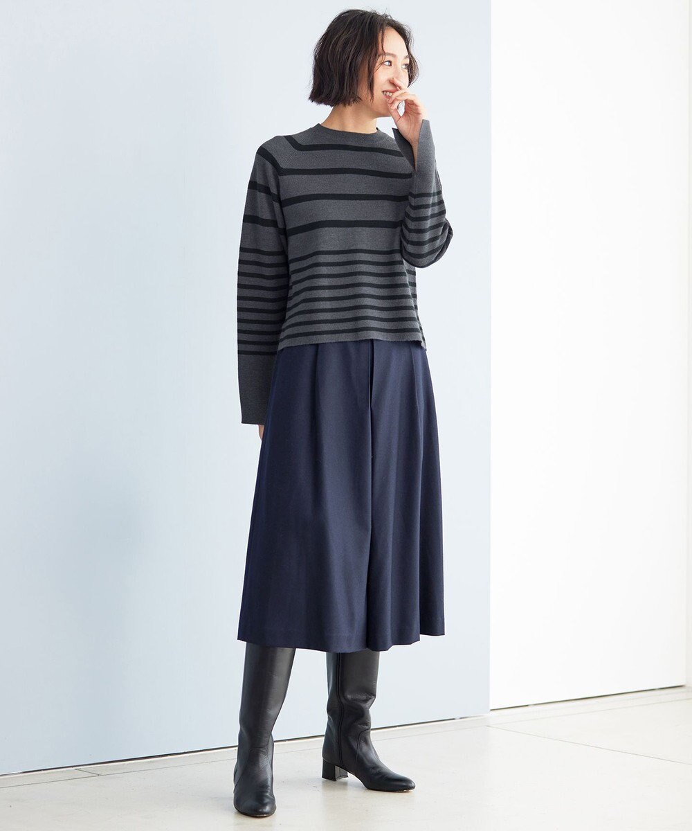 自由区 【洗える】ウォッシャブルウールサキソニーキュロット パンツ 