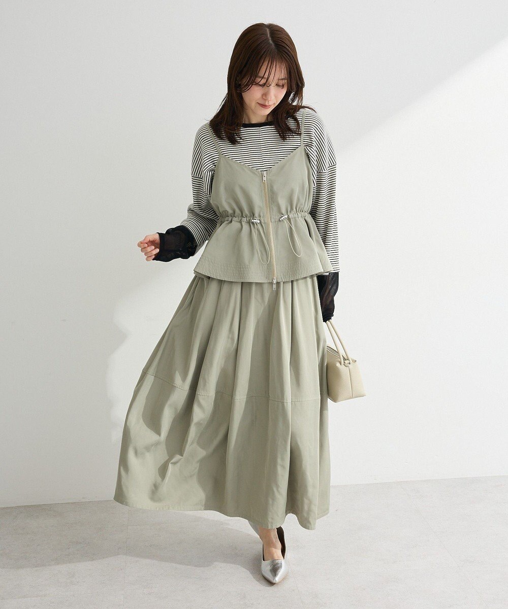 Green Parks 袖チュールリブプルオーバー 