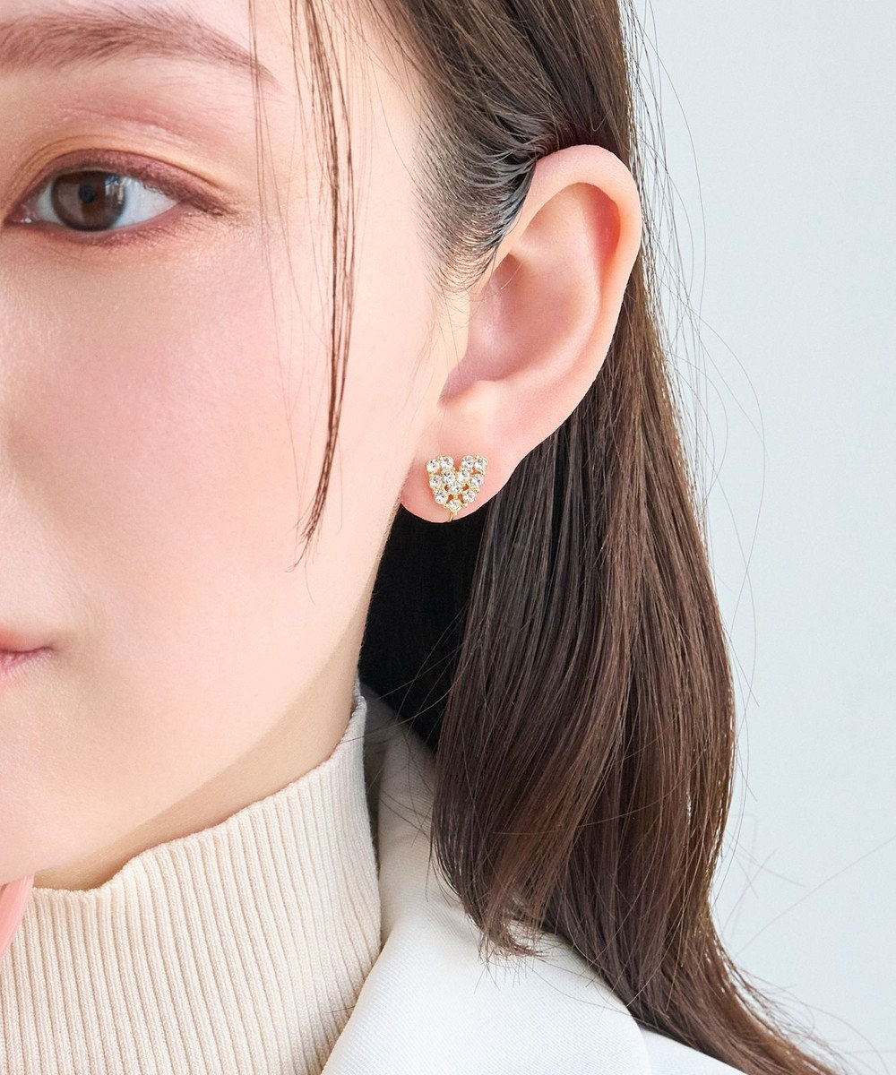 Phoebe 【痛くないシリーズ】パヴェビジューハートライトフィットイヤリング 