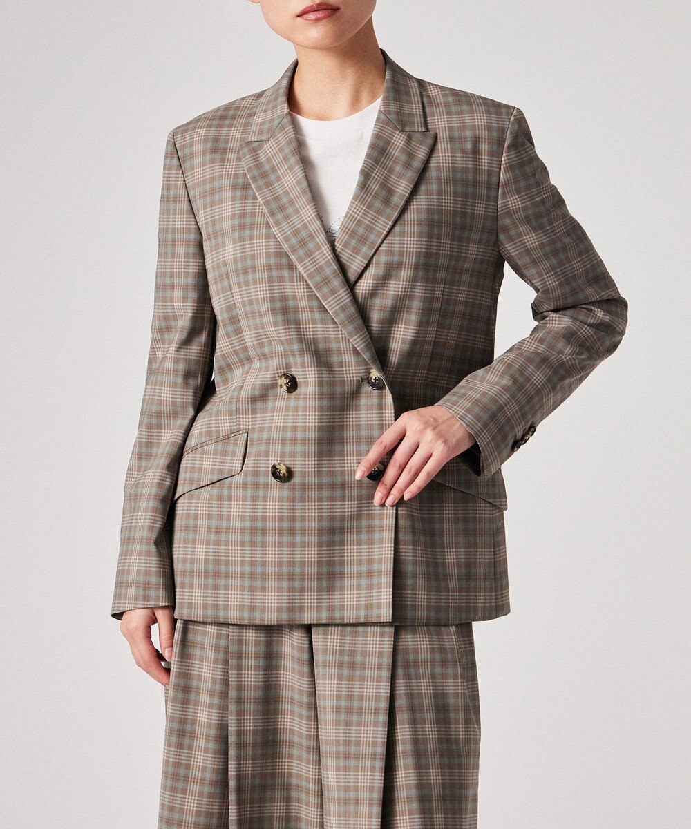 Paul Smith チェック ピークドラペル ダブルジャケット 