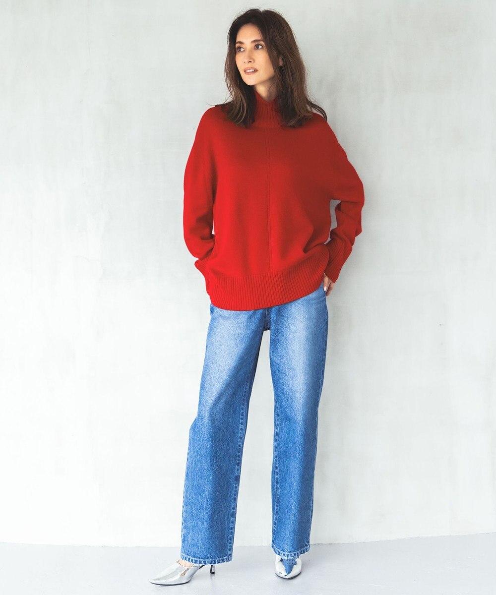 ICB 【洗える】ソフトカシミヤミックス ハイネックニット 