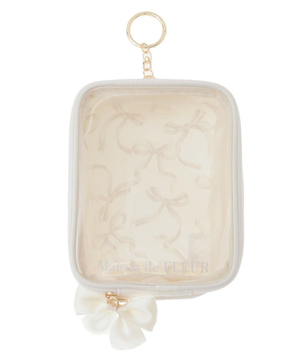 Maison de FLEUR リボンプリントクリアポーチ 