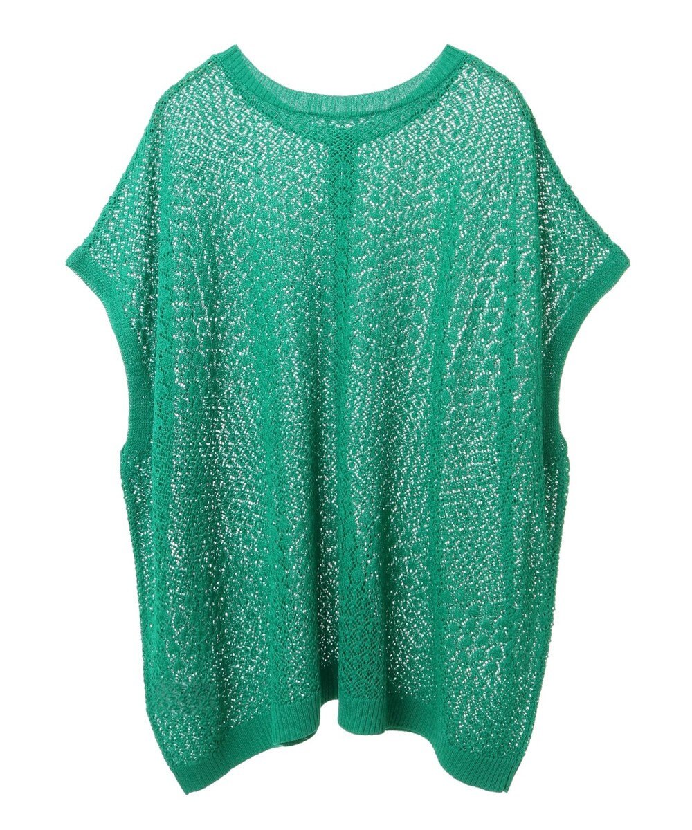 Green Parks 透かし柄ポンチョニットカーディガン 