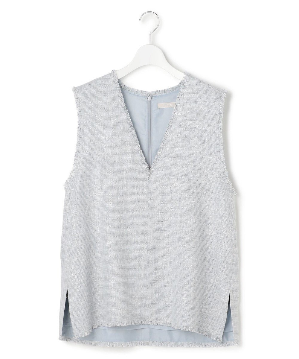 ICB ライトスラブツイード Vネックジレ 