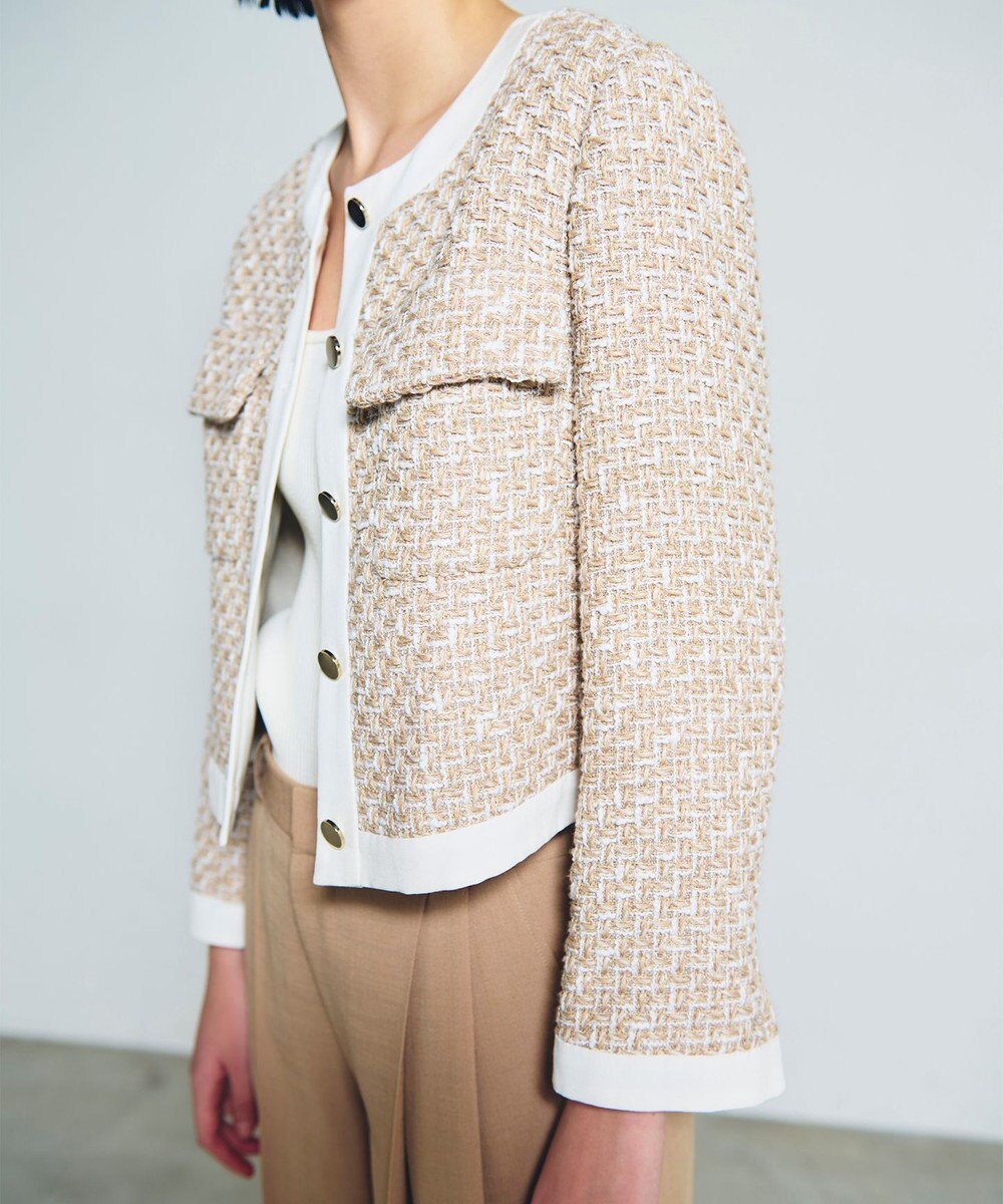 GRACE CONTINENTAL ツイードトリミングジャケット 