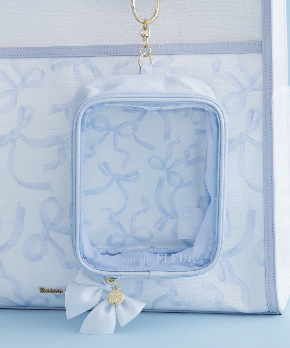 Maison de FLEUR リボンプリントクリアポーチ 