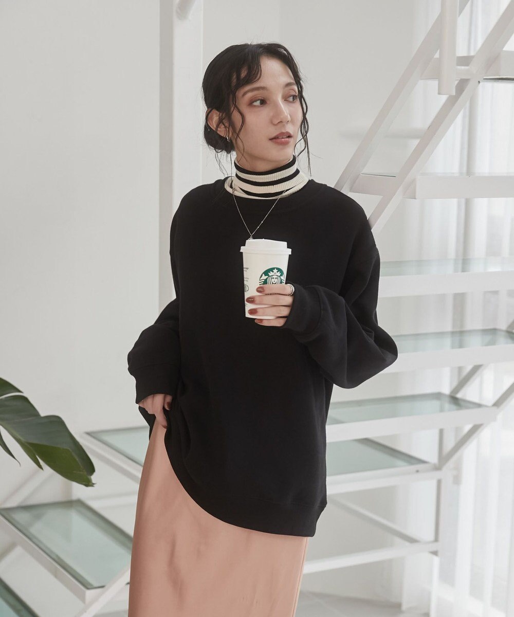 WEGO 【ユニセックス着用ITEM/裏起毛】リラックスフィットスウェットプルオーバー 