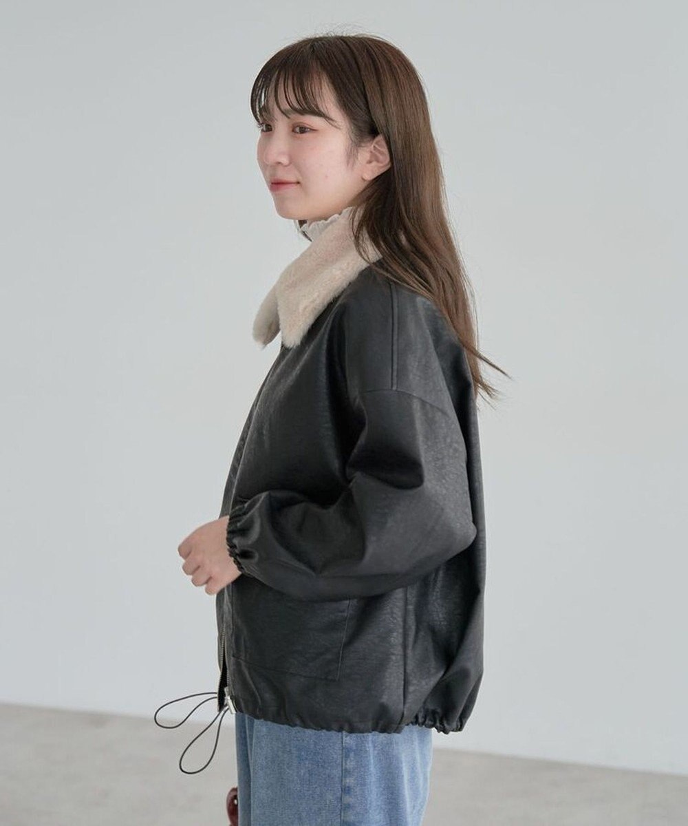 Green Parks ・ＥＬＥＮＣＡＲＥ　ＤＵＥフェイクレザーＺＩＰブルゾ 