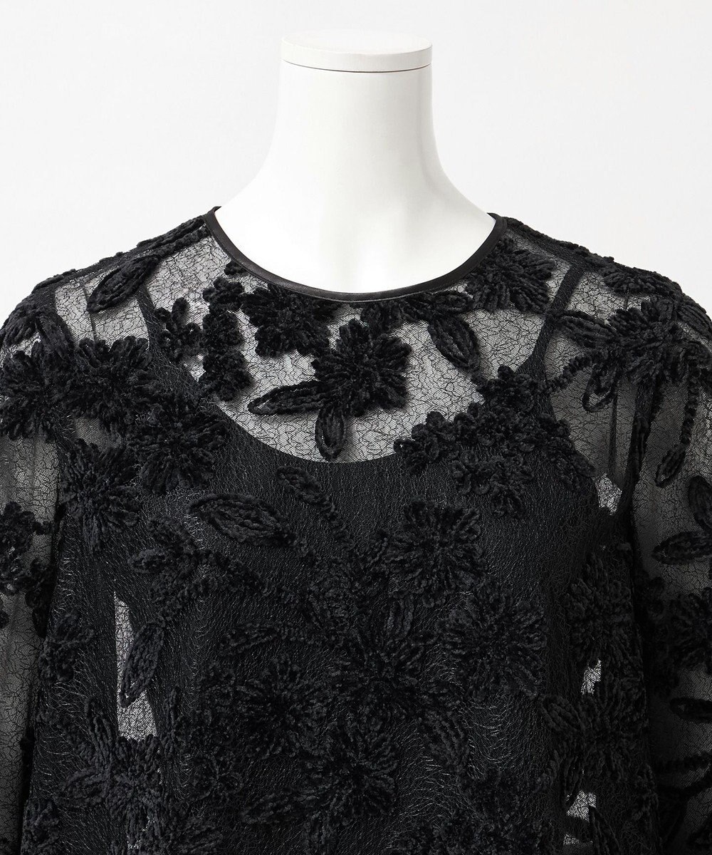 23区 【GOLD LABEL】フロッキーエンブロイダリー ブラウス 