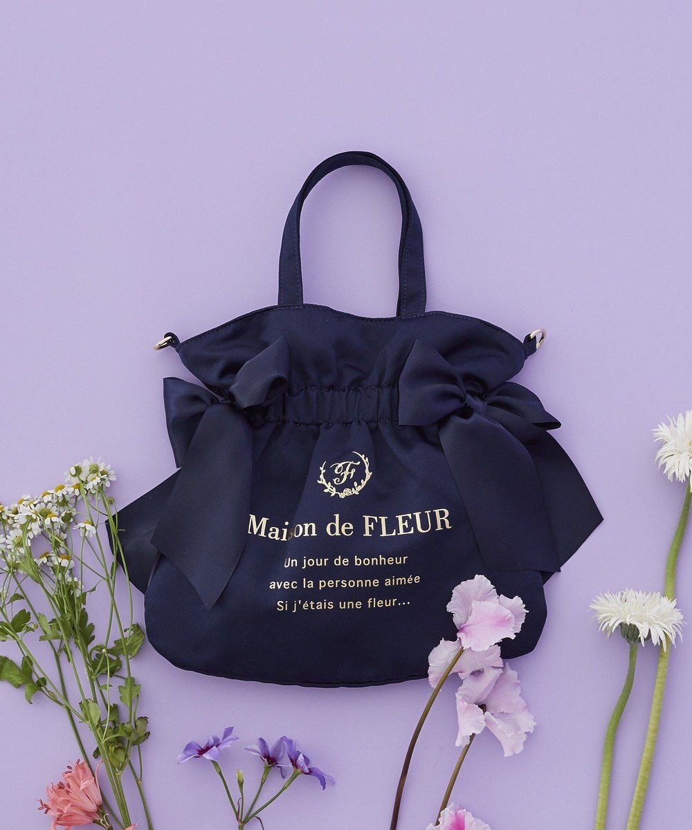 Maison de FLEUR ダブルリボン2Wayトートバッグ 