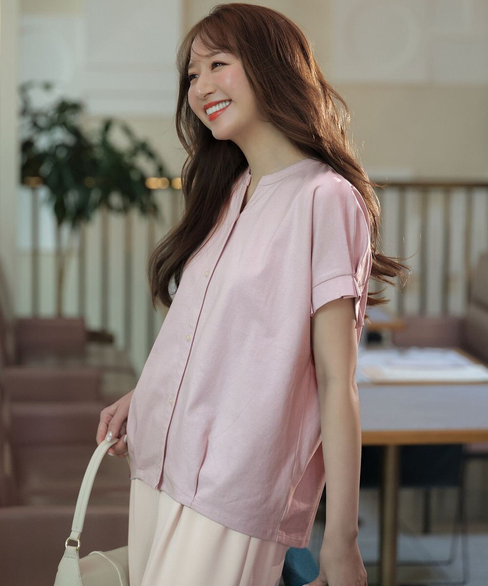 ANY SIS L 【美ライン大人T】裾タックゆる プルオーバー 