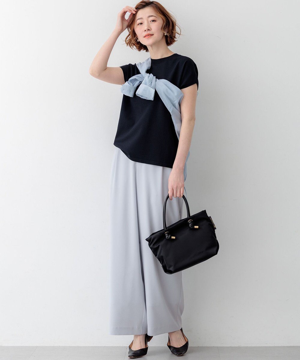 23区 【WEB&一部店舗限定】ストレッチジョーゼット ワイドパンツ 