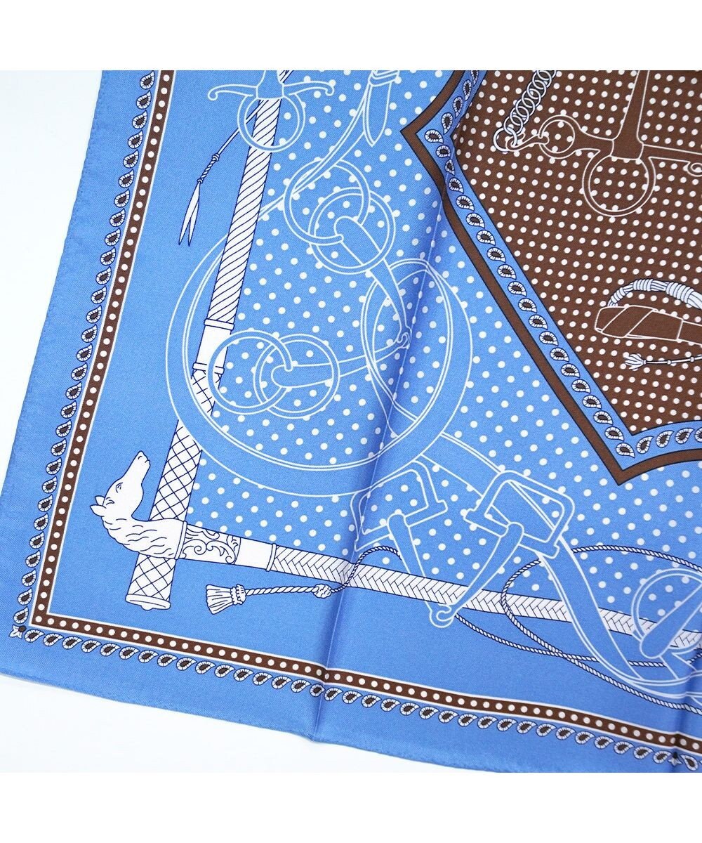 Marca ＜秋の新作＞【Marcaオリジナル】水玉&ベルト 小判 シルクツイル スカーフ 