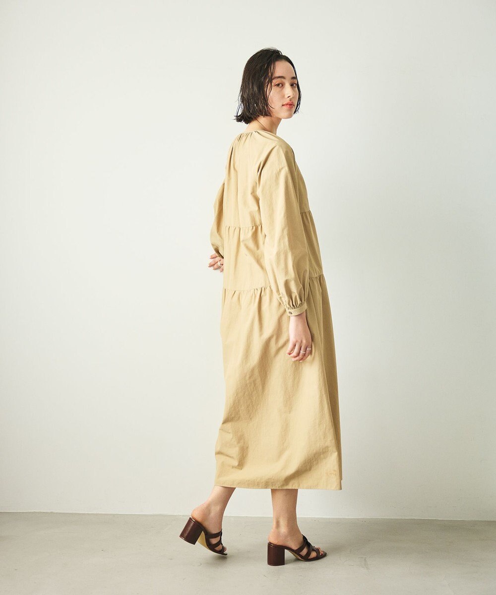 #Newans 【撥水加工/洗濯機可能】〈全身をさりげなくカバー〉リラクシーティアードワンピース 