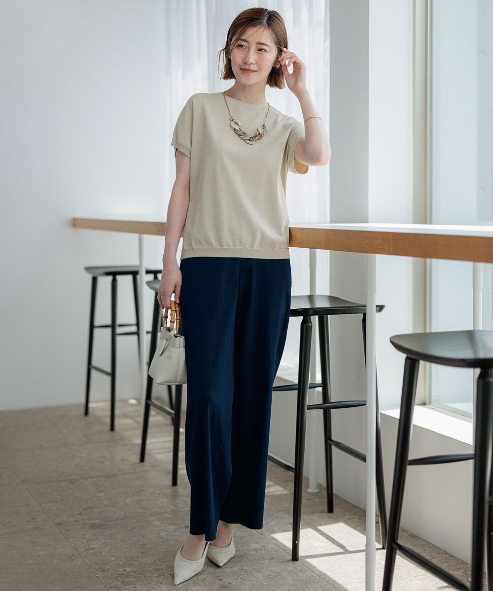 23区 L 【CLASSY.6月号掲載/洗える】リネンレーヨンストレッチ ワイドパンツ 