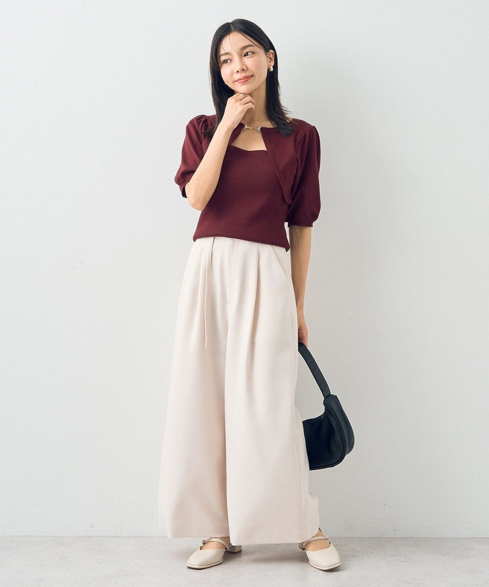 earth music&ecology ビット付きニットプルオーバー 