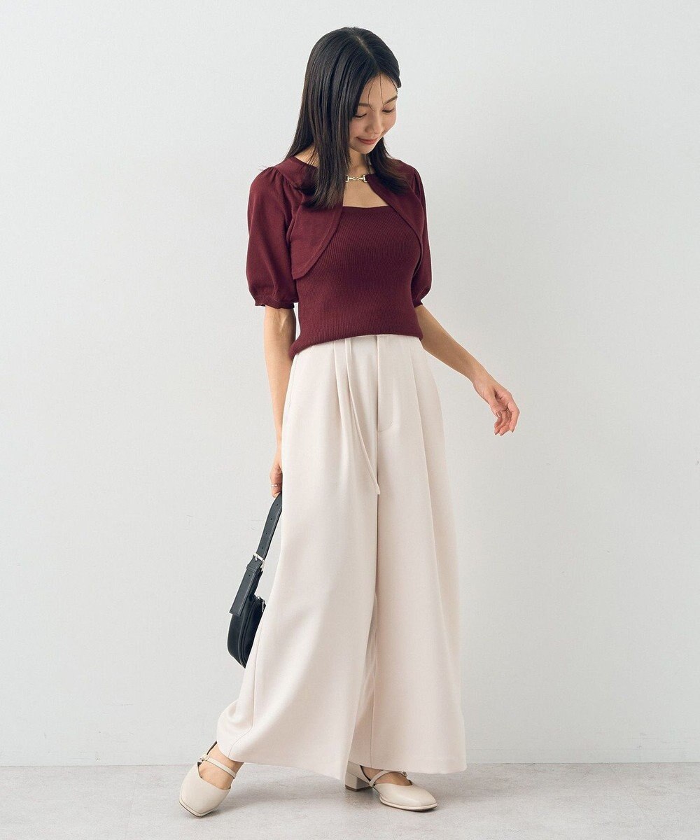 earth music&ecology ビット付きニットプルオーバー 