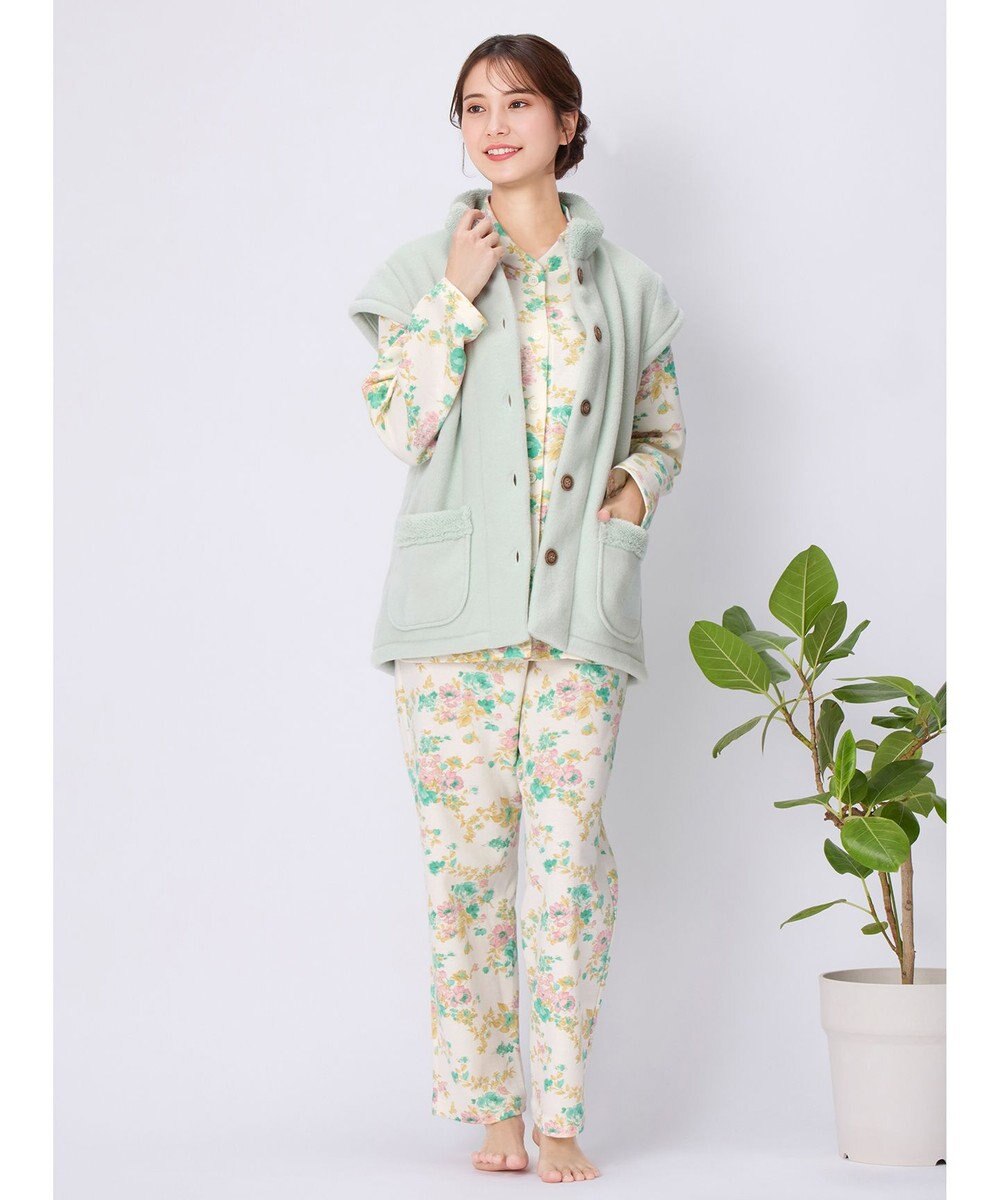 Wing ベスト フリース素材 あったか 冬 3分袖 レディース EX2071 ウイング／ワコール 