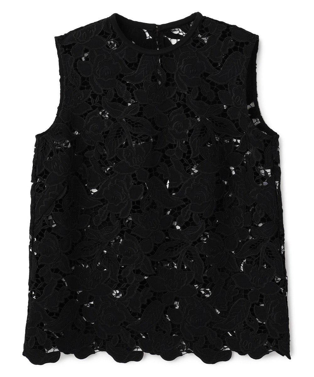 BEIGE， CITRINE / エンブロイダリーレースノースリーブブブラウス 