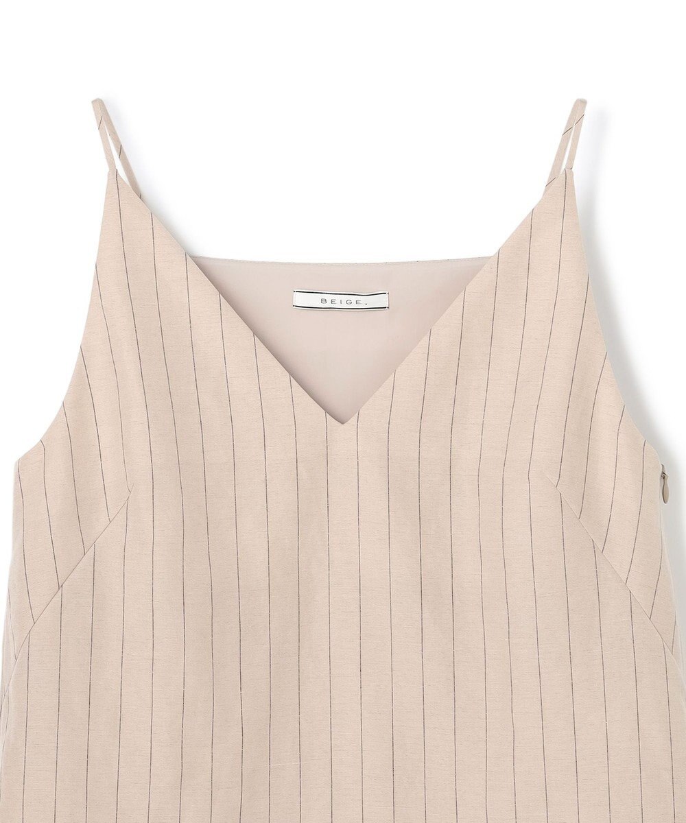 BEIGE， ERYTH / リネンストライプ キャミソール 