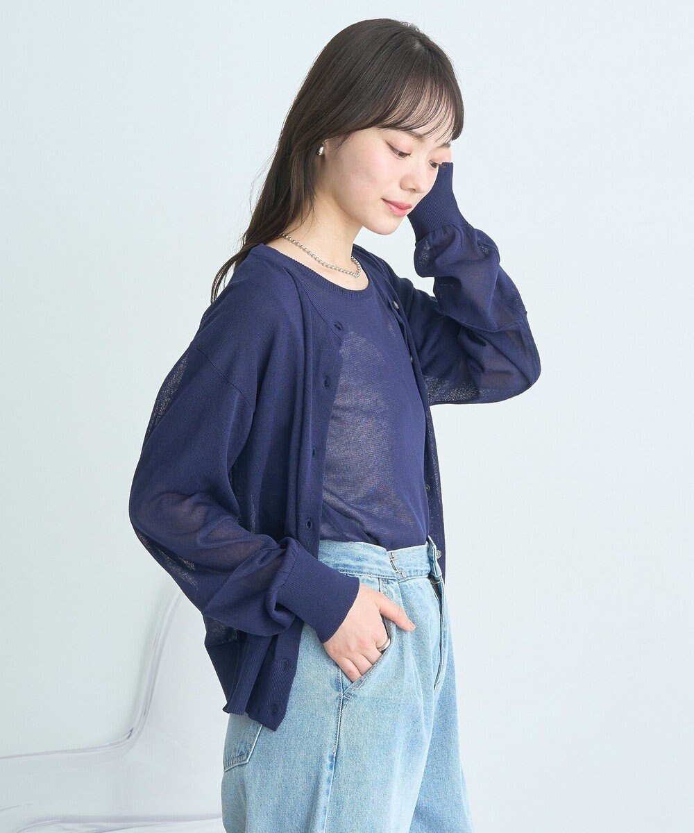 earth music&ecology ＳＥＴ２点シアーニットプルオーバー＋カーディガン 