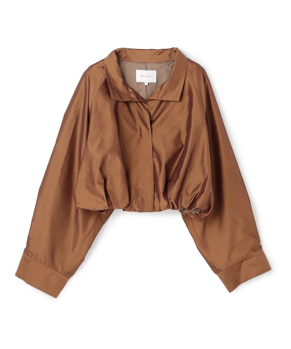 BEIGE， SULFUR / シルク混ショート丈バルーンブルゾン 