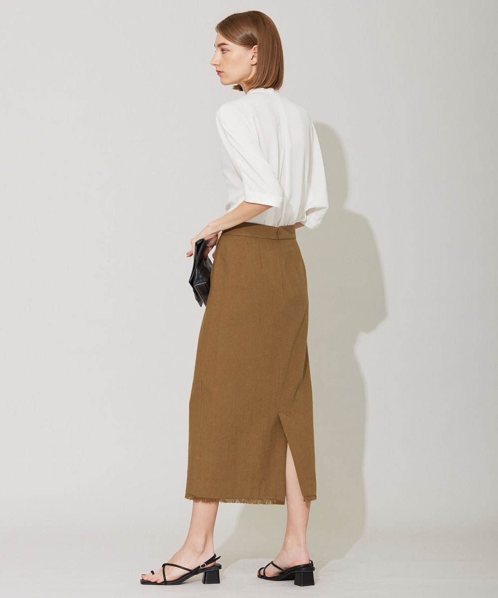 ICB 【接触冷感・UVケア・速乾】BackSatinAmunzen 5分袖バンドカラーブラウス 